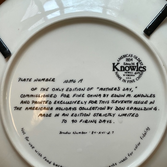 Edwin Knowles China Mother's Day Plate Collectable - Picture 5 of 5
